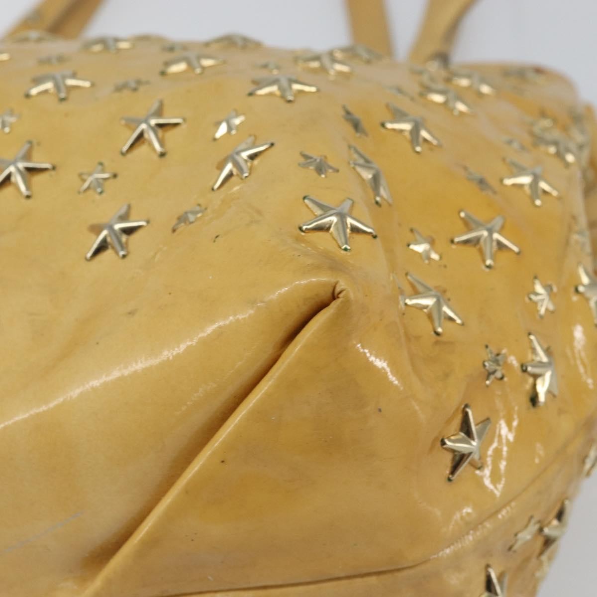 Jimmy Choo Jimmy Choo Studs Tote Bag Enamel Yellow Gold Authentic bs31691