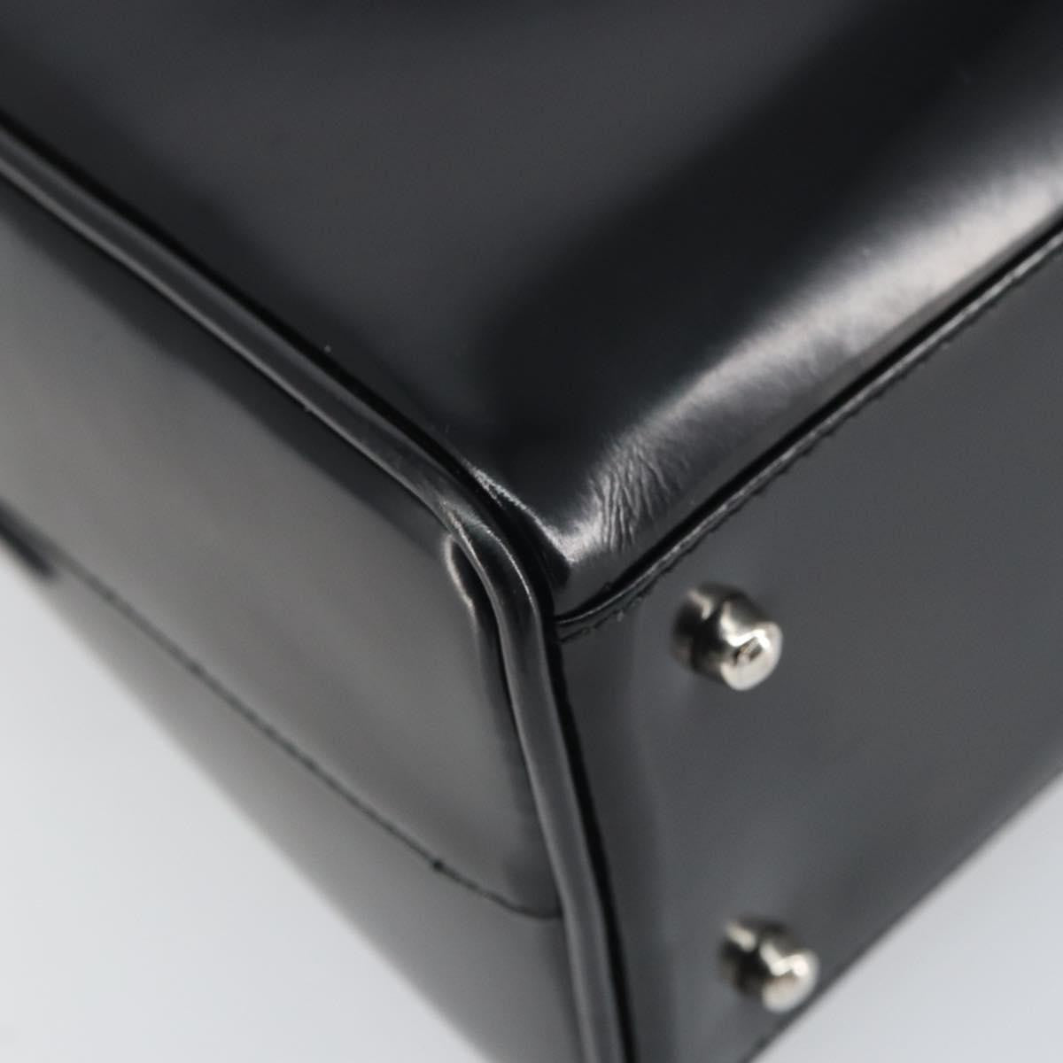 Gucci GUCCI Hand Bag Patent leather Black Silver 000 1274 0505 Authentic ep12647
