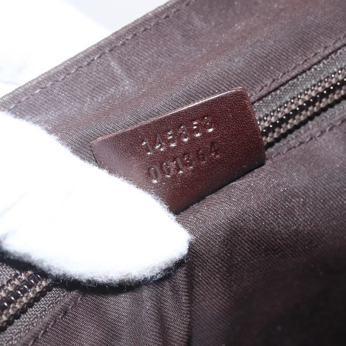 Gucci GUCCI GG Canvas Web Sherry Line Shoulder Bag Red Silver beige 145858 Authentic 166768