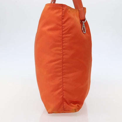 Prada PRADA Tote Bag Nylon Orange Silver Authentic 142868