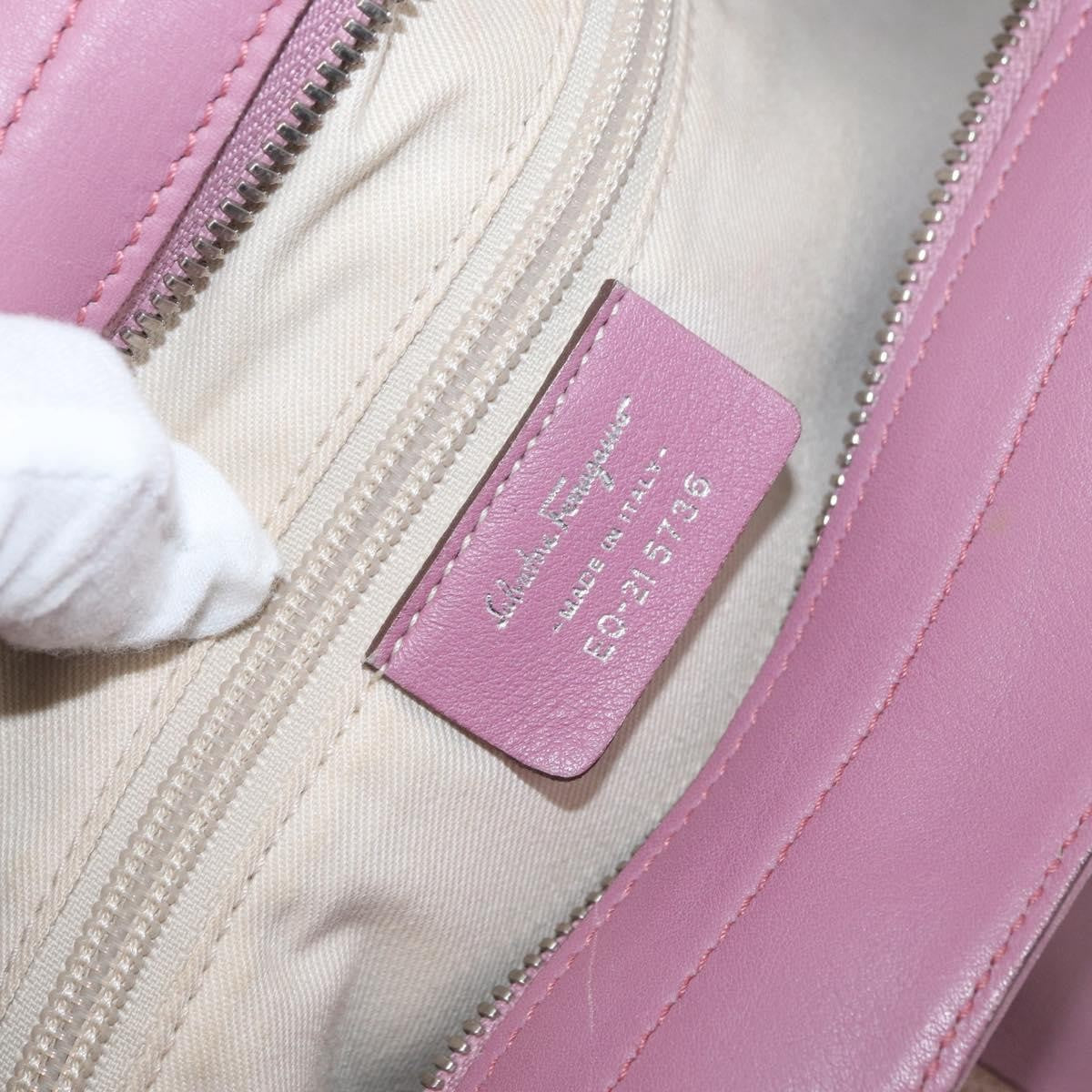 Salvatore Ferragamo Salvatore Ferragamo Gancini Tote Bag Leather Pink Silver Authentic BAZ427