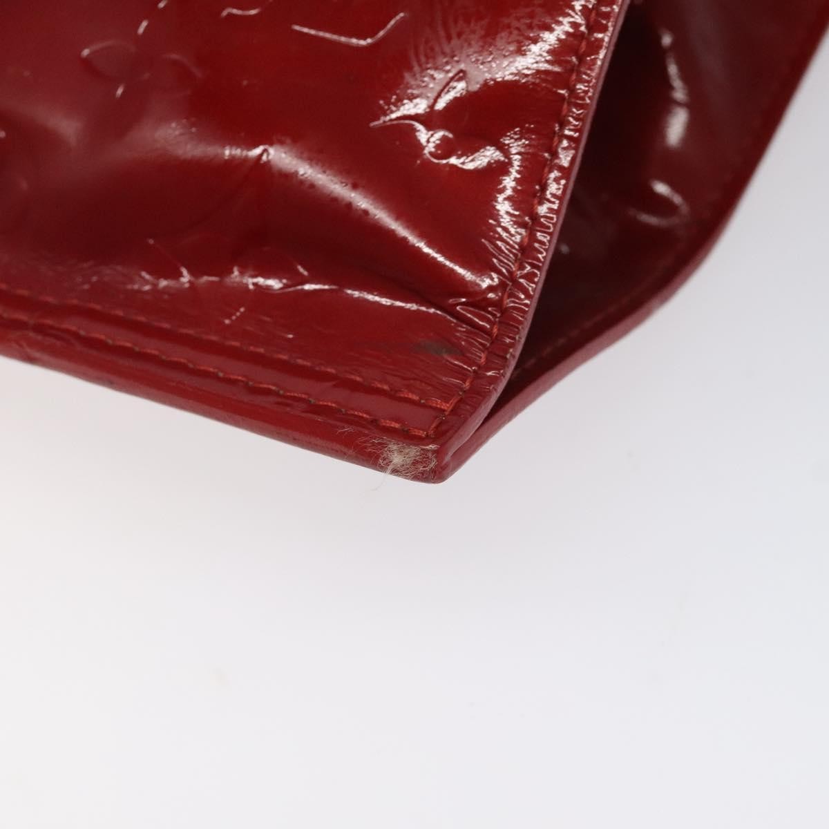 Louis Vuitton LOUIS VUITTON Monogram Vernis Stanton Tote Bag Red M91078 LV Authentic EC405