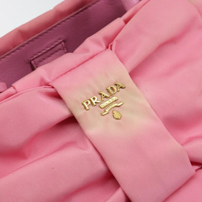 Prada PRADA Hand Bag Nylon Pink Gold Authentic 146881