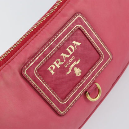 Prada PRADA Shoulder Bag Nylon Leather Pink Gold Authentic 155082