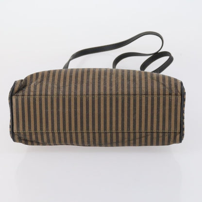 Fendi FENDI Pecan Canvas Hand Bag 2way Black Brown Authentic mr1555