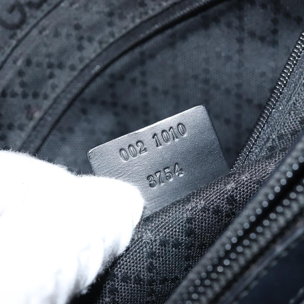 Gucci GUCCI Bamboo GG Canvas Hand Bag Black Silver 002 1010 3754 Authentic ep11357