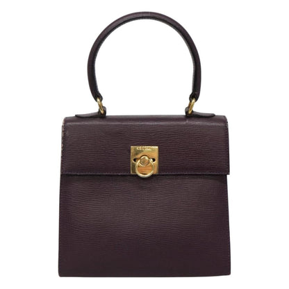 Celine CELINE Hand Bag Leather Purple Authentic 114282