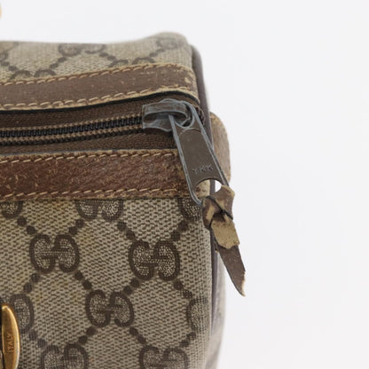 Gucci GUCCI GG Supreme Web Sherry Line Boston Bag PVC Beige Gold 40 02 006 Authentic BAZ556