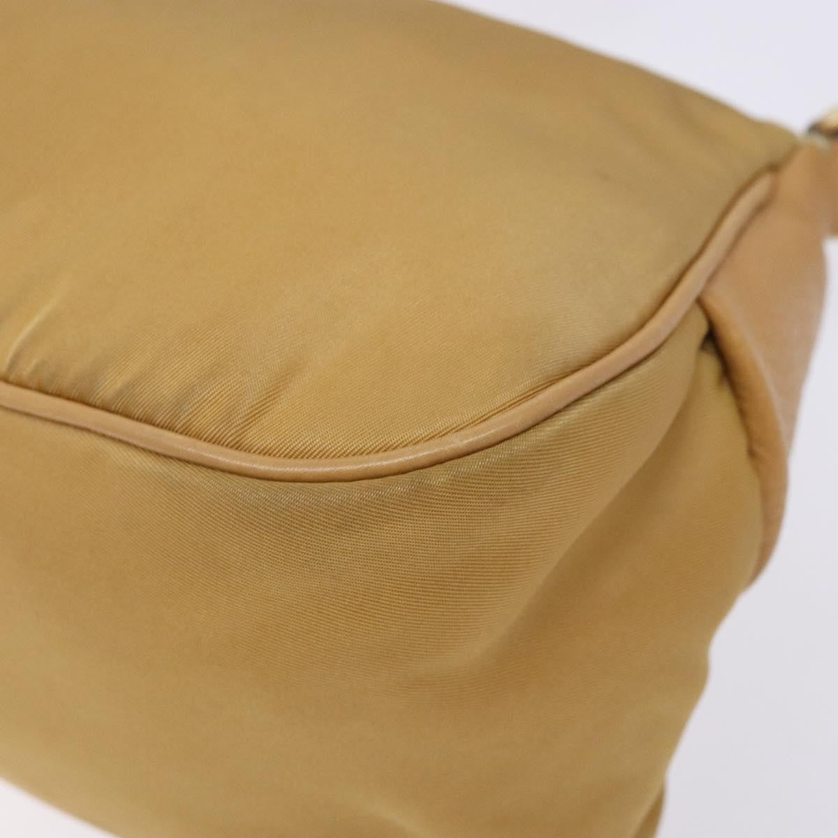 Prada PRADA Shoulder Bag Nylon Beige Gold Authentic 131423