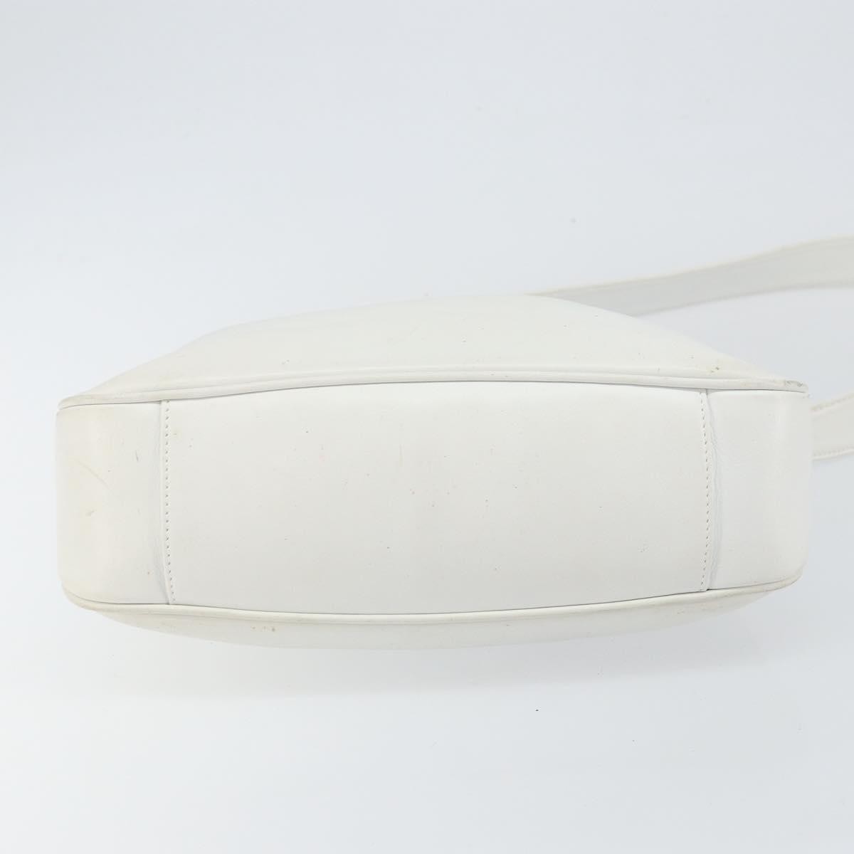 Gucci GUCCI Bamboo Hand Bag Leather 2way White Gold 001 3754 1638 Authentic 145811