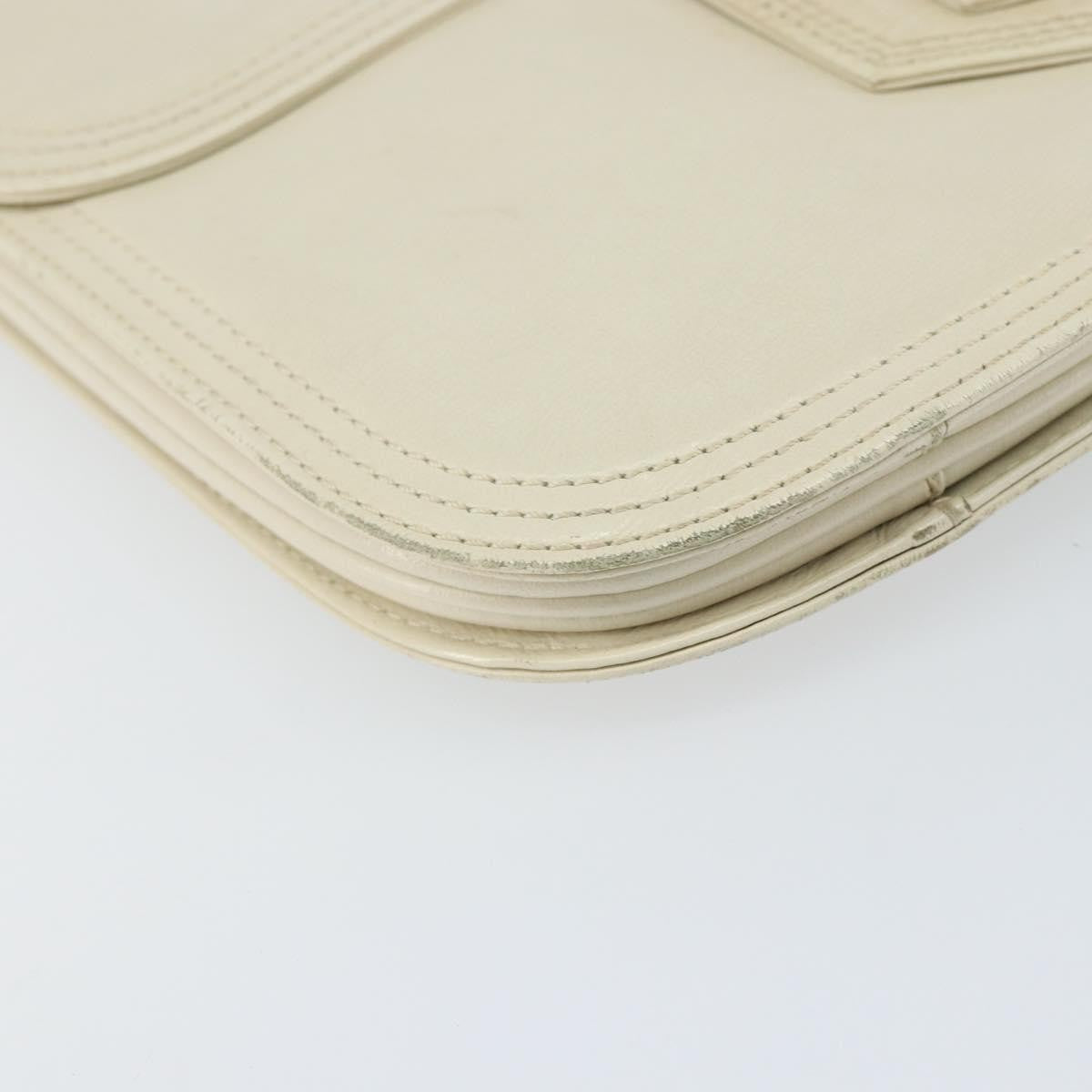 Saint Laurent SAINT LAURENT Shoulder Bag Leather White Authentic ka743