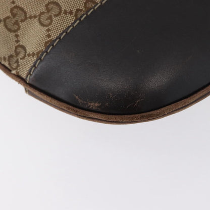 Gucci GUCCI GG Canvas Shoulder Bag Beige Gold 257072 Authentic gh1853