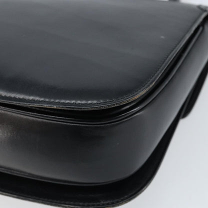 Gucci GUCCI Hand Bag Leather Black Gold Authentic ka2600