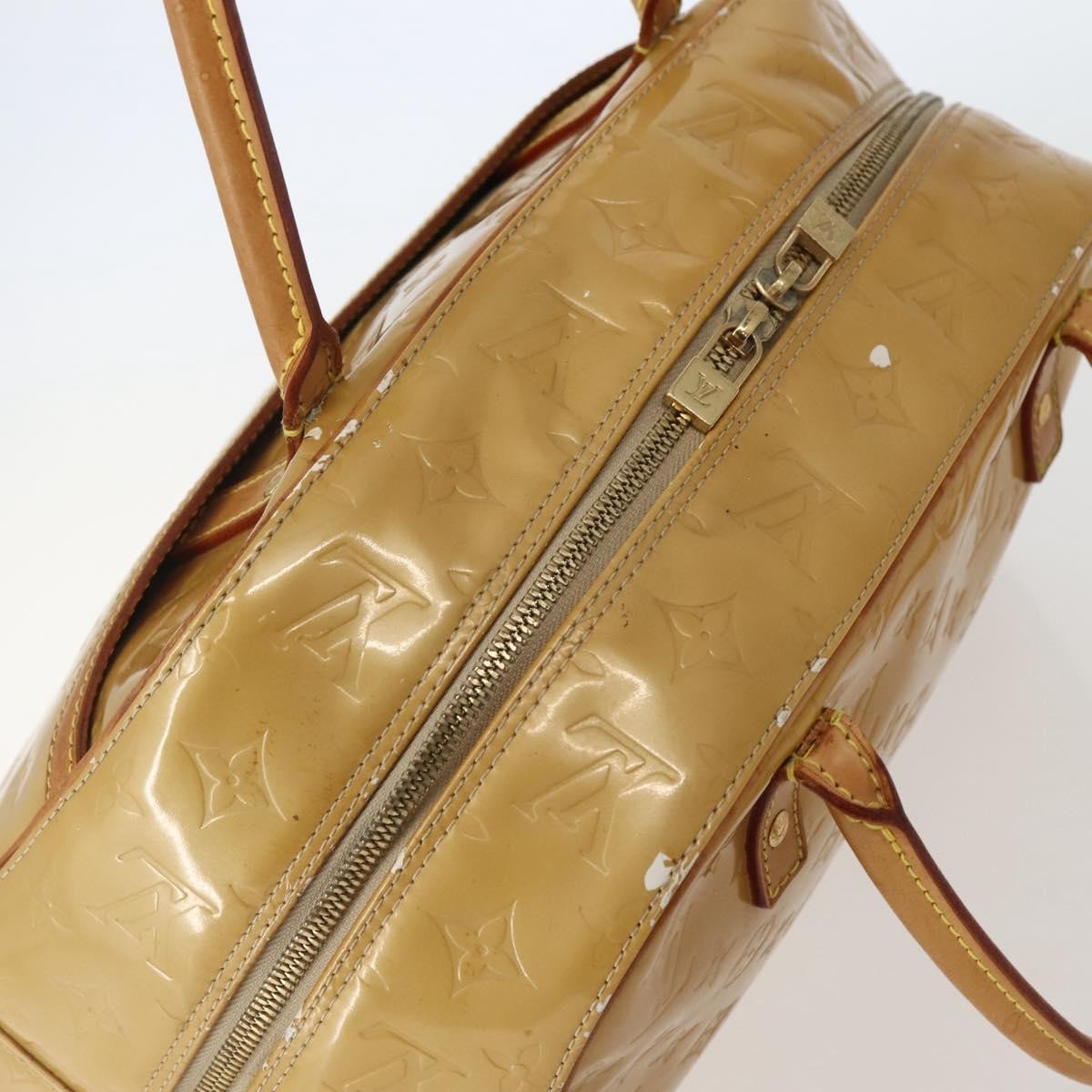 Louis Vuitton LOUIS VUITTON Monogram Vernis Tompkins Square Hand Bag Beige M91149 Authentic hk3021