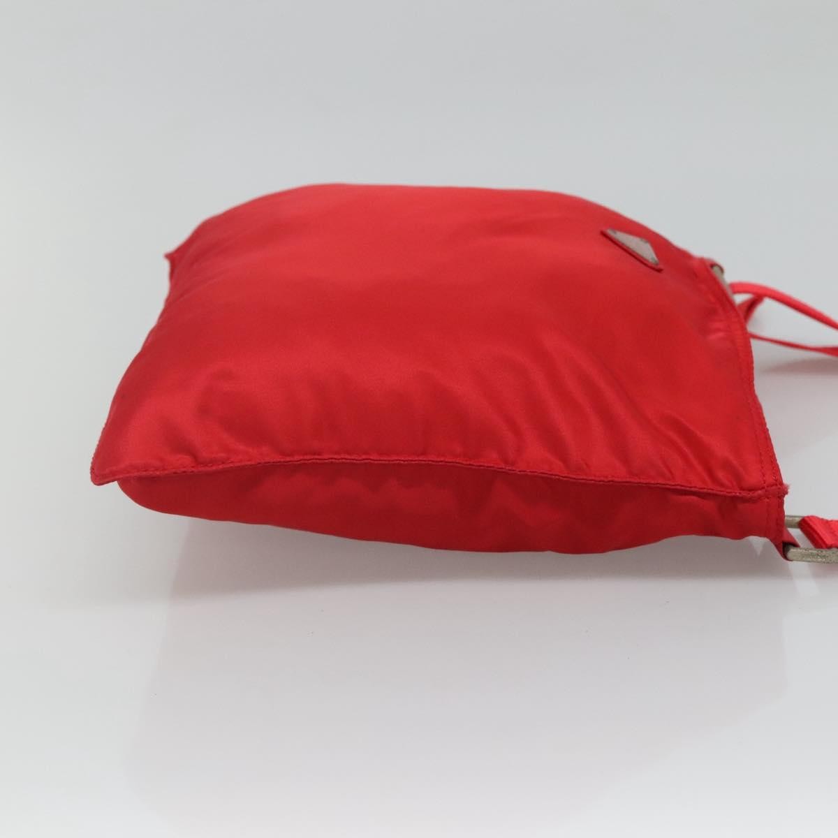 Prada PRADA Shoulder Bag Nylon Red Silver Authentic 101081