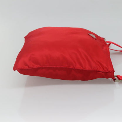 Prada PRADA Shoulder Bag Nylon Red Silver Authentic 101081