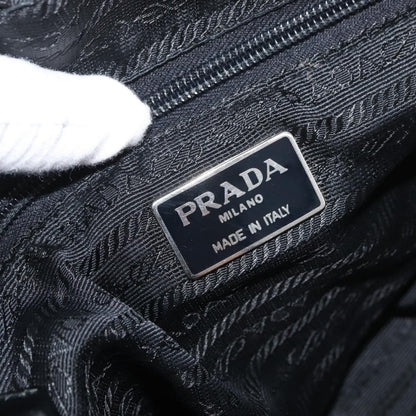 Prada PRADA Hand Bag Nylon Black Silver Authentic bs35154