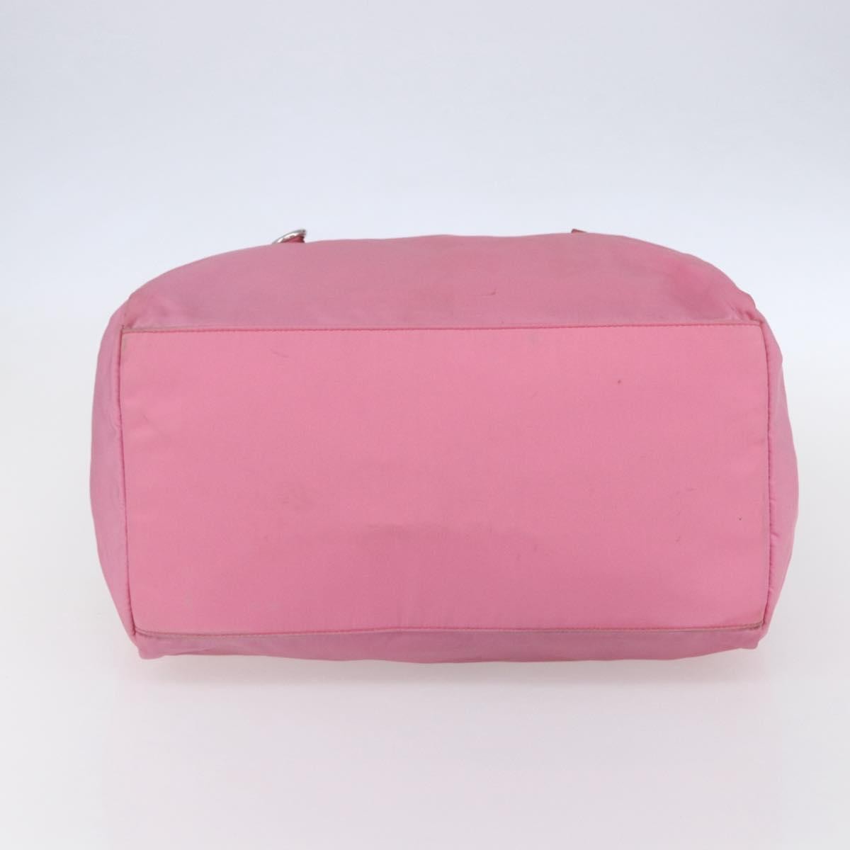 Prada PRADA Hand Bag Nylon Pink Silver Authentic 155083