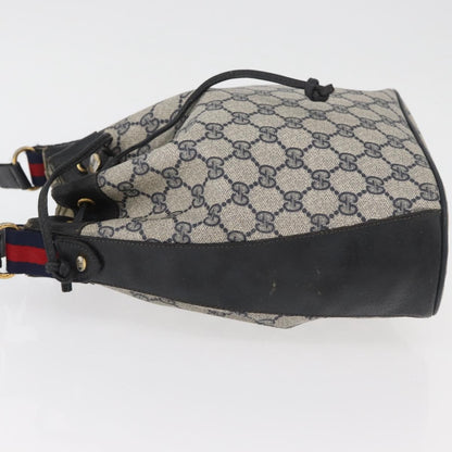Gucci GUCCI GG Supreme Sherry Line Bag PVC Navy Gold Red 41 02 034 Authentic 179646