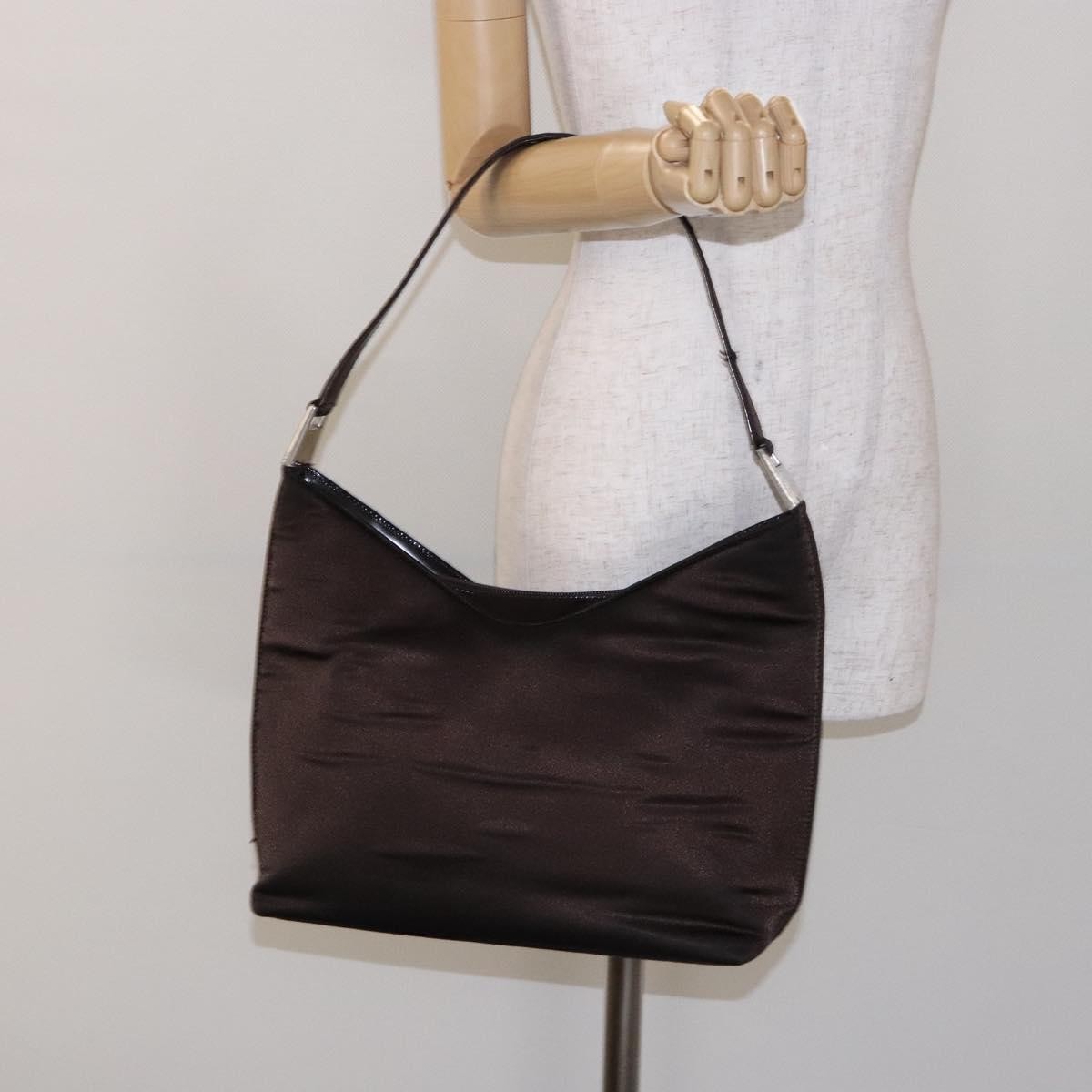 Gucci GUCCI Shoulder Bag Nylon Brown Silver 001 3017 Authentic 135184