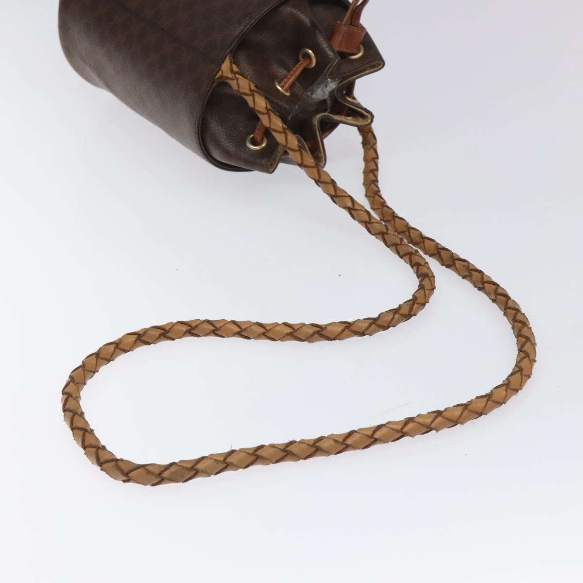 Celine CELINE Macadam Canvas Shoulder Bag PVC Leather Brown Authentic 113406