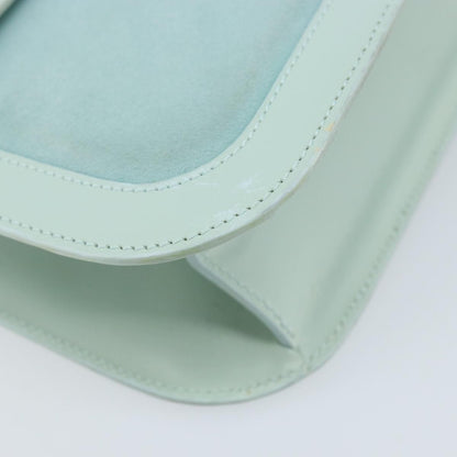 Loewe LOEWE Hand Bag Suede Baby Blue Gold Authentic YKZ454