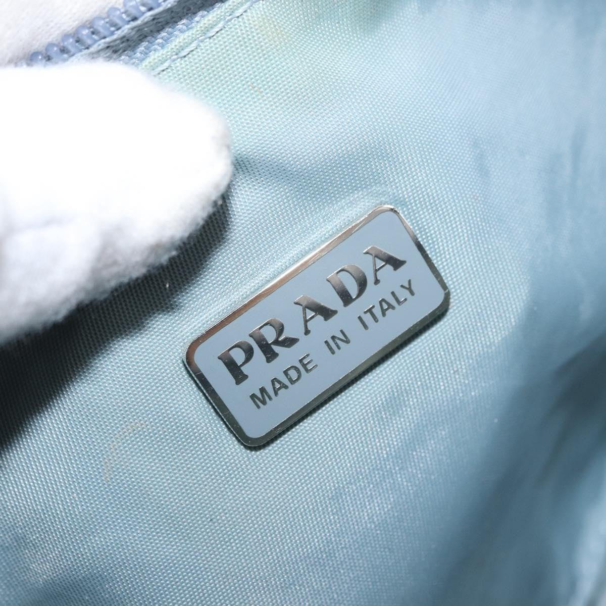 Prada PRADA Accessory Pouch Nylon Light Blue Silver Authentic 170583 Bag