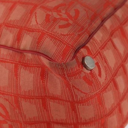 Chanel CHANEL New Travel Line Tote Bag Nylon Red Silver CC Authentic BA12813