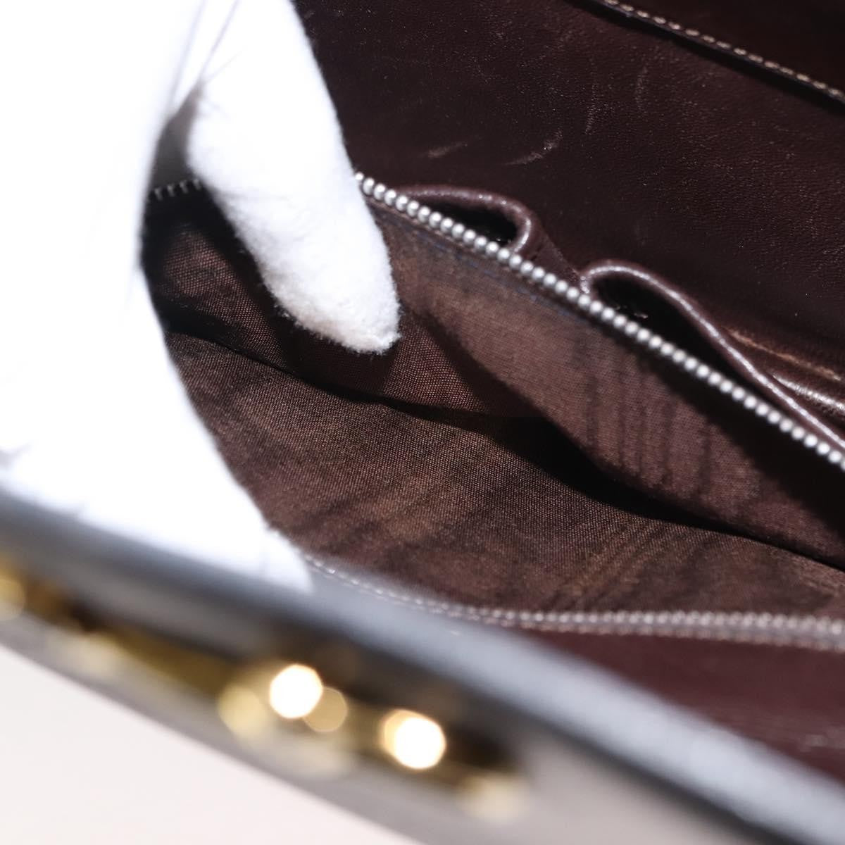 Celine CELINE Hand Bag Leather Brown Gold Authentic fm4934