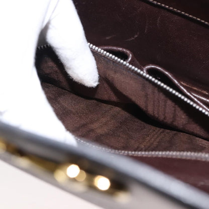 Celine CELINE Hand Bag Leather Brown Gold Authentic fm4934