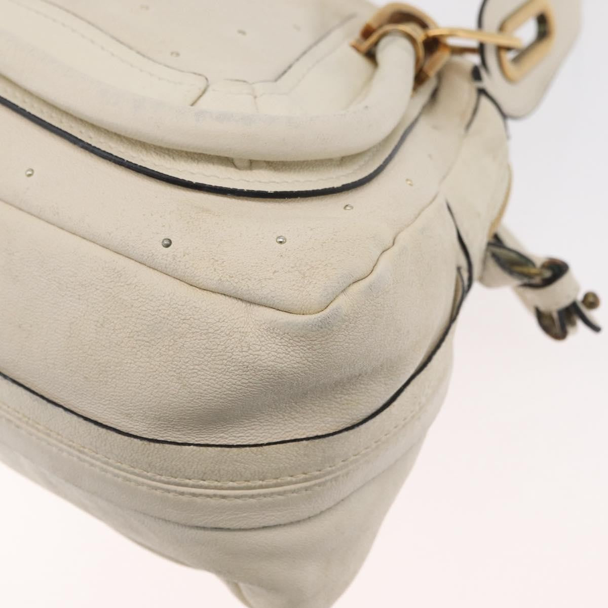 Chloé Chloé Chloe Paraty Hand Bag Leather 2way White Gold Authentic 177045