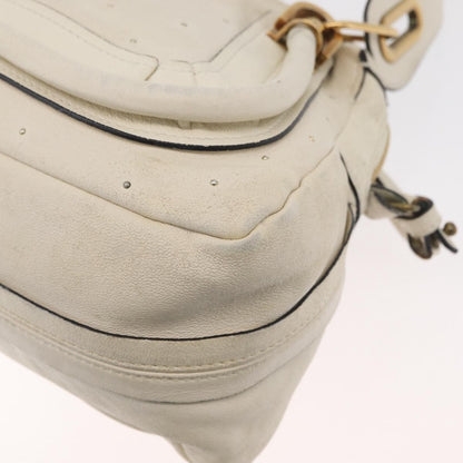 Chloé Chloé Chloe Paraty Hand Bag Leather 2way White Gold Authentic 177045