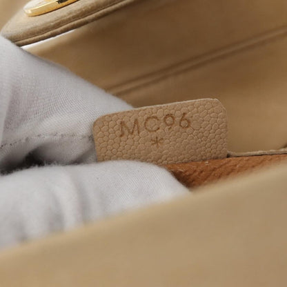 Celine CELINE Hand Bag Leather 2way Beige Gold Authentic 166991