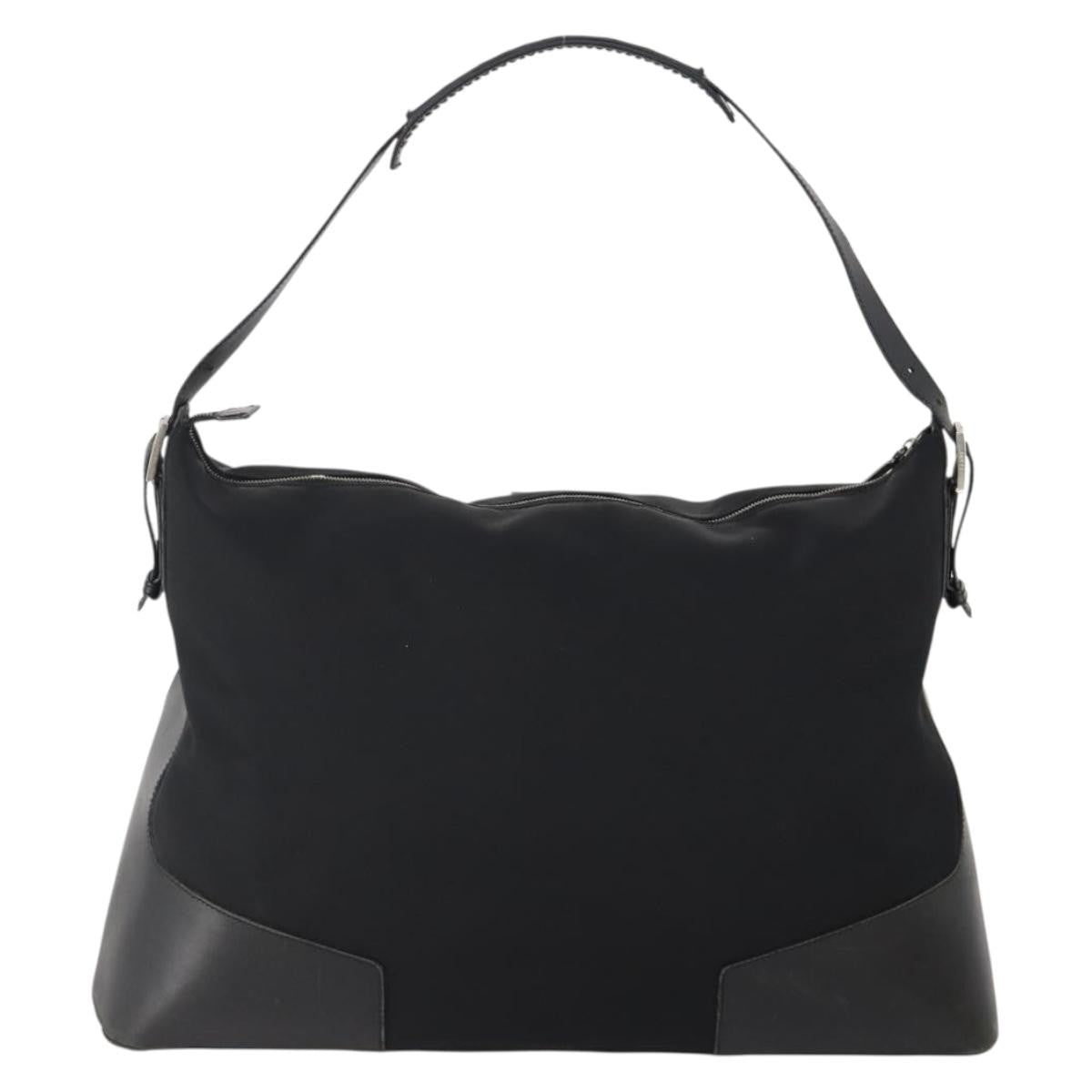 Gucci GUCCI Shoulder Bag Canvas Black Silver Authentic BA11545