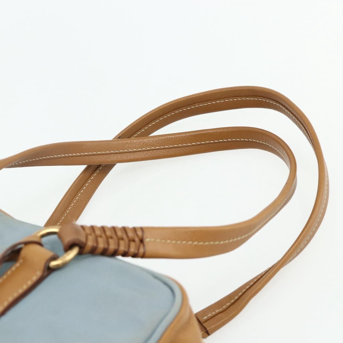 Prada PRADA Shoulder Bag Nylon Light Blue Gold Authentic 179021