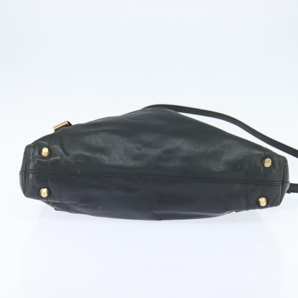 Chloé Chloé Chloe Victoria Hand Bag Leather 2way Black Gold Authentic am9563