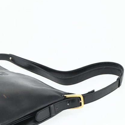 Loewe LOEWE Anagram Shoulder Bag Leather Black Gold Authentic 177548