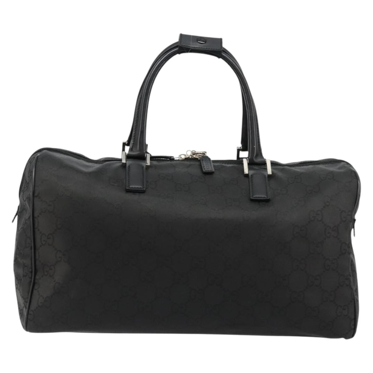 Gucci GUCCI GG Supreme Boston Bag PVC Black Silver Authentic ep14143