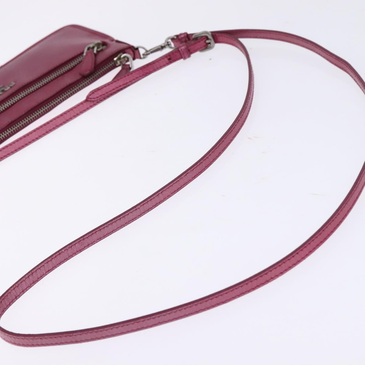 Prada PRADA Shoulder Bag Safiano leather Pink Silver Authentic SW1708
