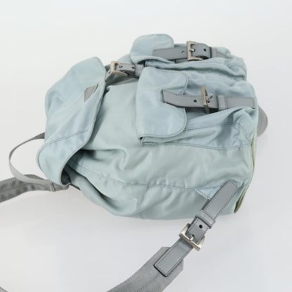 Prada PRADA Backpack Nylon Light Blue Silver Authentic BA9058 Bag