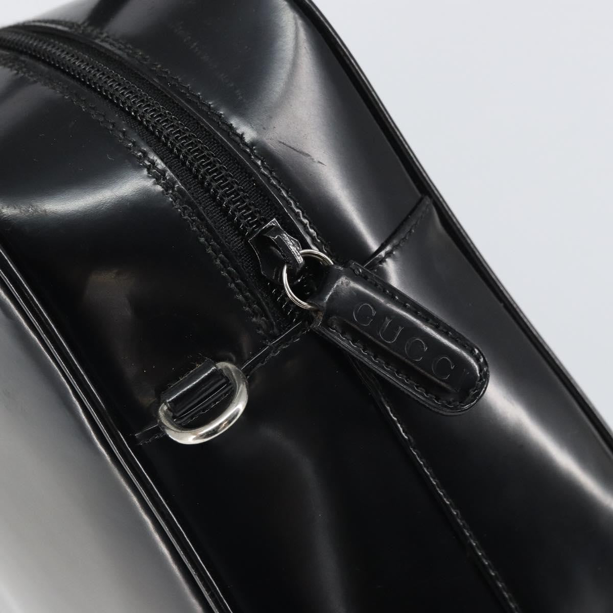 Gucci GUCCI Hand Bag Patent leather Black Silver 000 1274 0505 Authentic ep12647