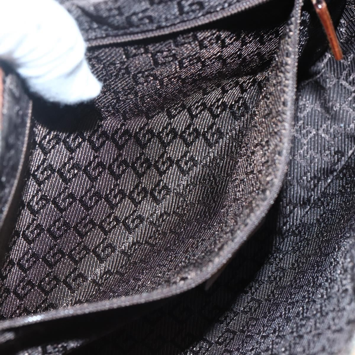 Gucci GUCCI Shoulder Bag Leather Brown Silver 001 3812 Authentic BA10652