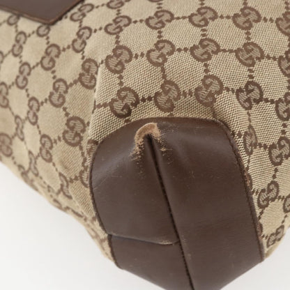 Gucci GUCCI GG Canvas Tote Bag Beige Silver 28892 Authentic 162386