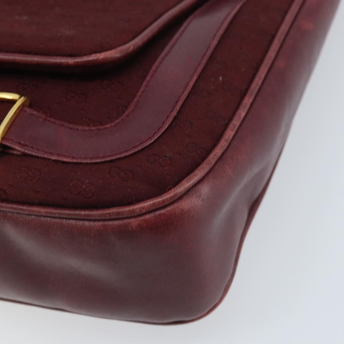 Gucci GUCCI Micro GG Supreme Shoulder Bag Bordeaux Gold Authentic ep13943