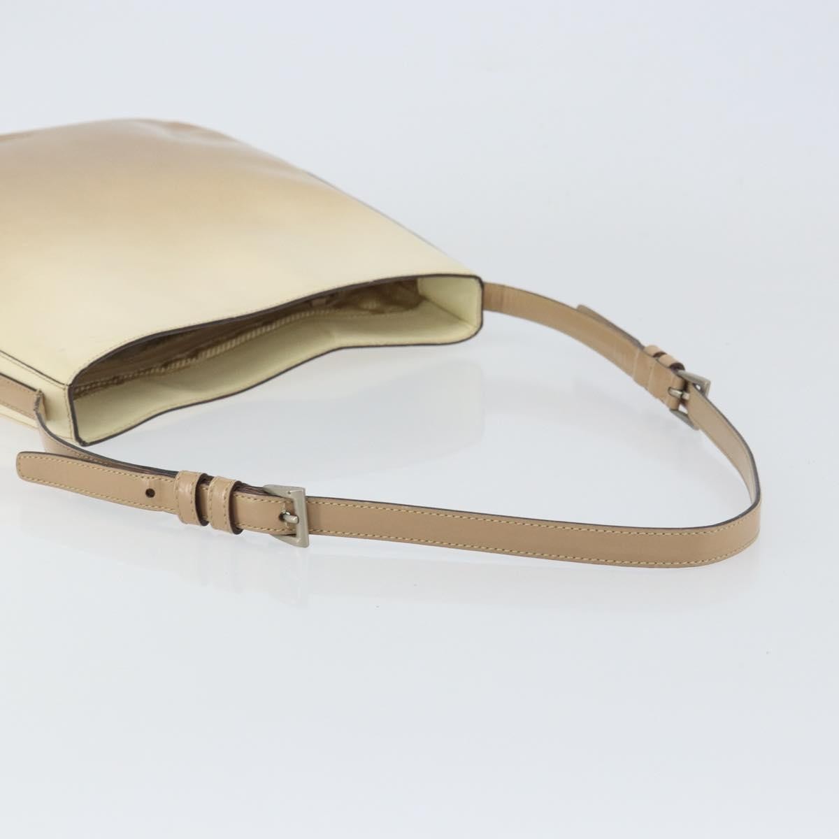 Prada PRADA Shoulder Bag Patent leather Beige Authentic ti3531