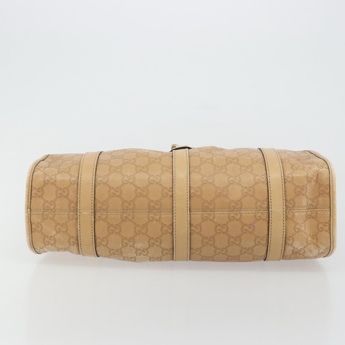 Gucci GUCCI GG Canvas Guccissima Jackie Bag Leather Gold Beige 203494 Authentic ep14099