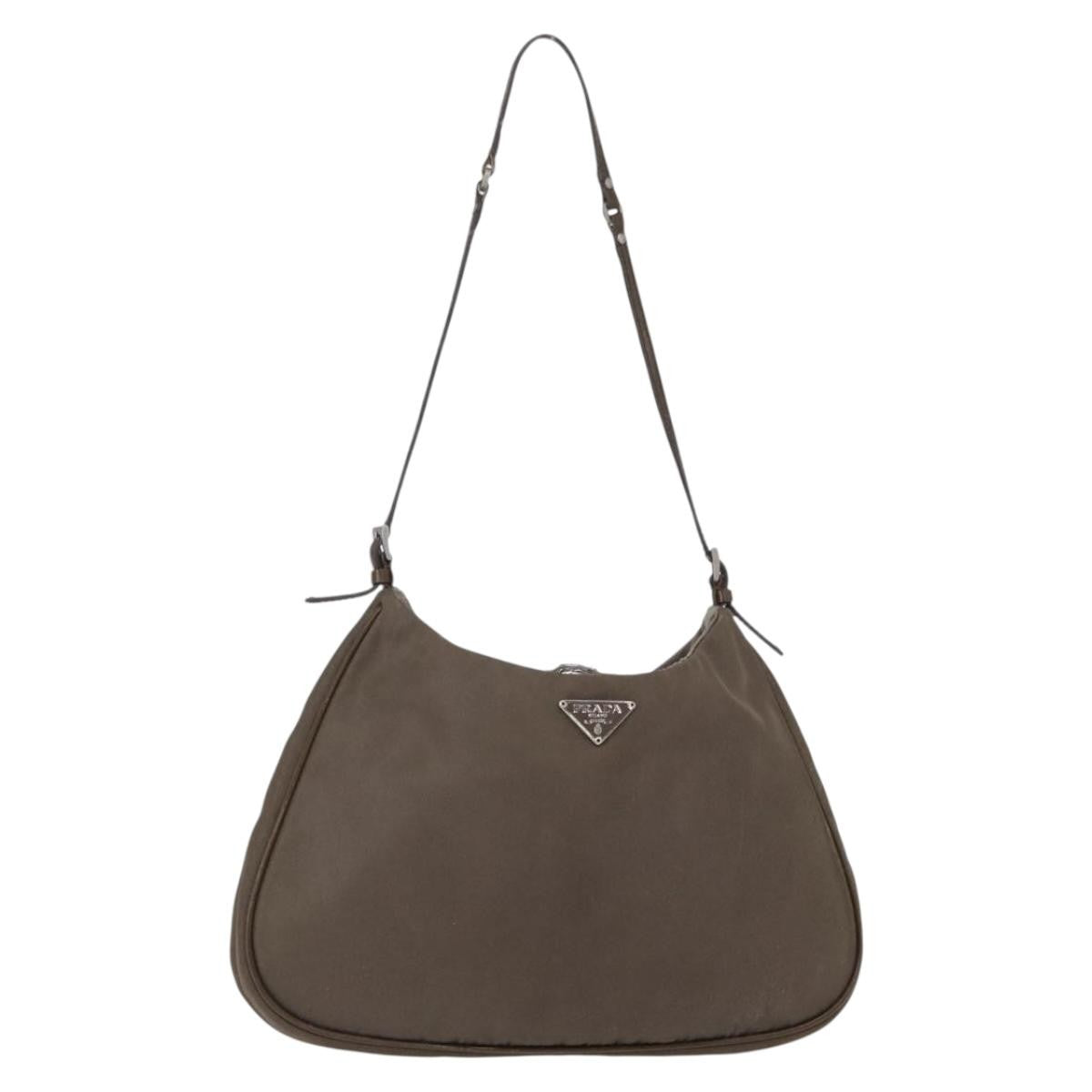 Prada PRADA Shoulder Bag Nylon Brown Authentic 153825