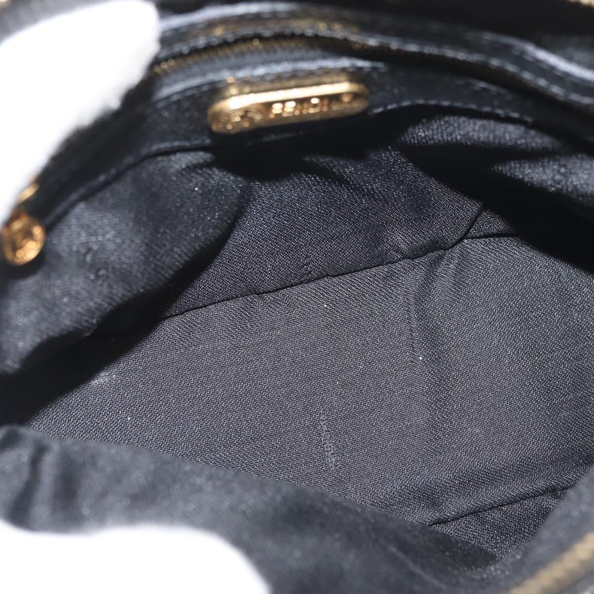 Fendi FENDI Hand Bag Patent leather 2way Black Gold Authentic ti3390