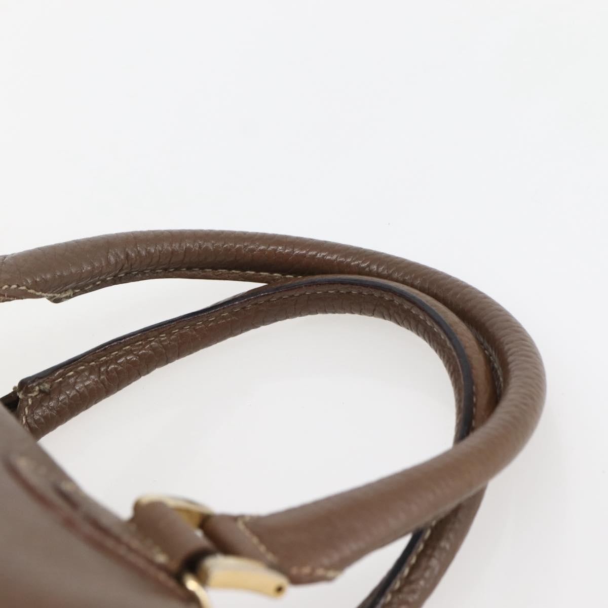 Fendi FENDI Hand Bag Leather Brown Gold Authentic kk558