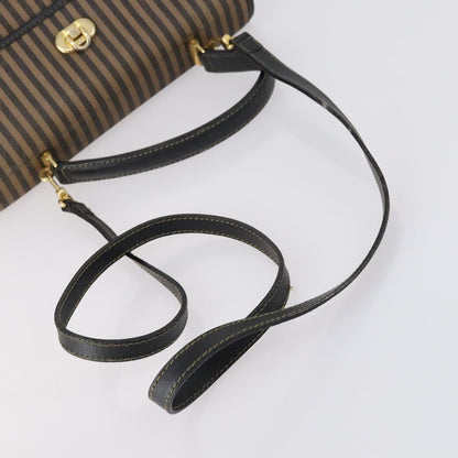 Fendi FENDI Pecan Canvas Hand Bag 2way Black Brown Authentic mr1555